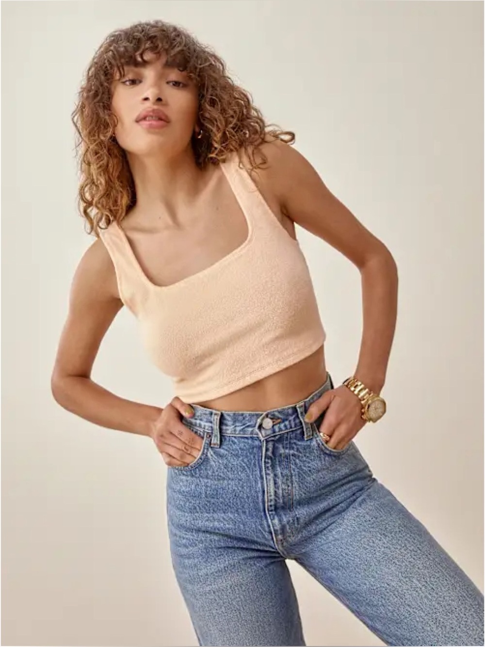 Reformation Jeans Sefina Top in Orange